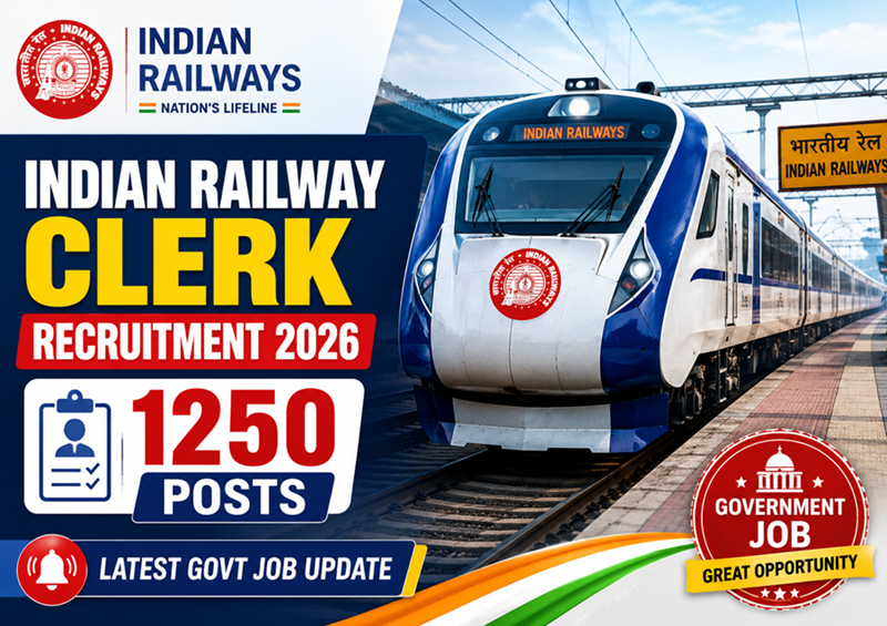Indian Railway Clerk Recruitment 2026 – 1250 Posts